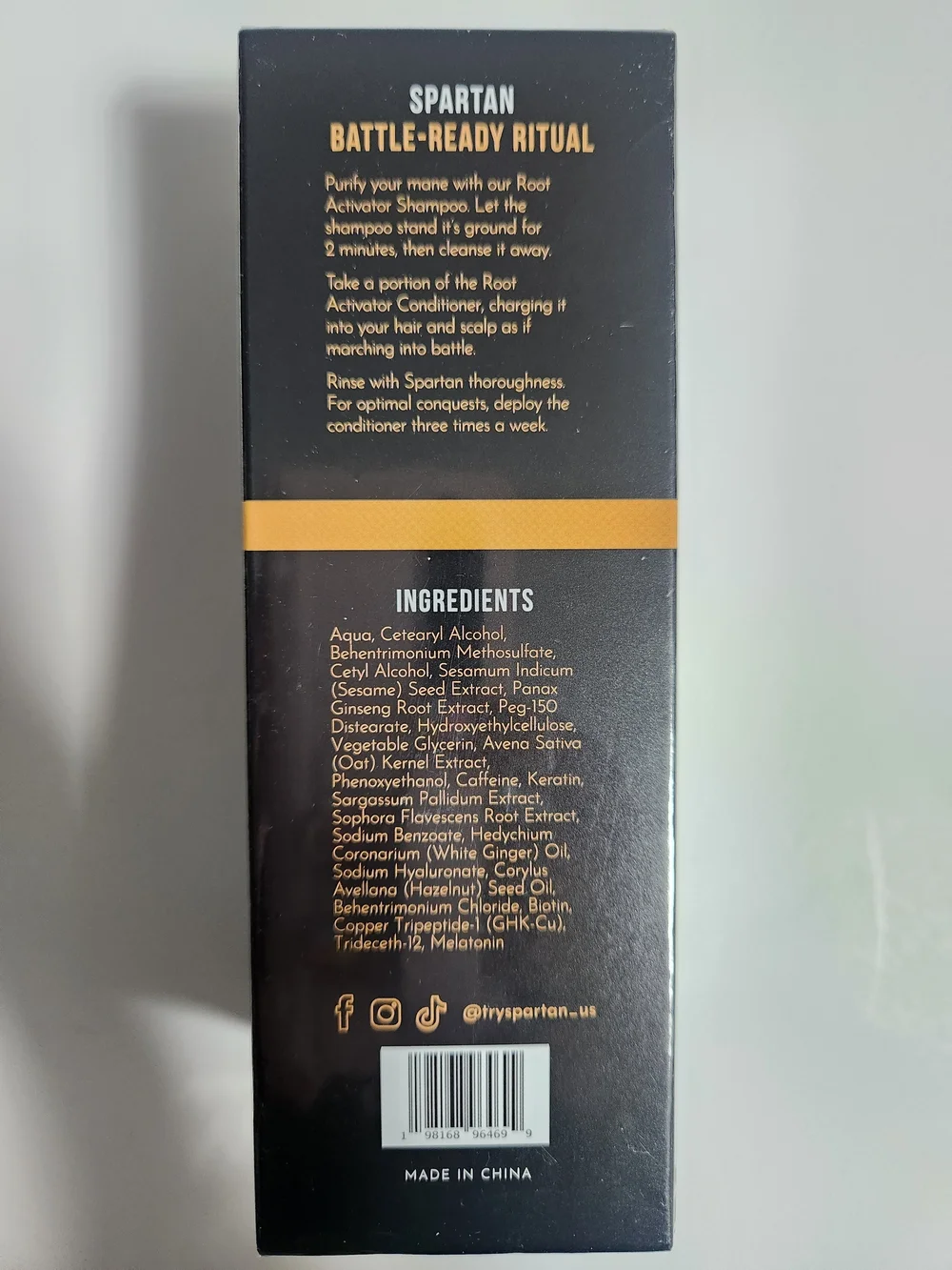 Spartan Root Activator Shampoo, Conditioner, And Spray - Black/Gold